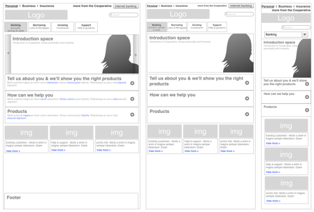 Wireframe design example